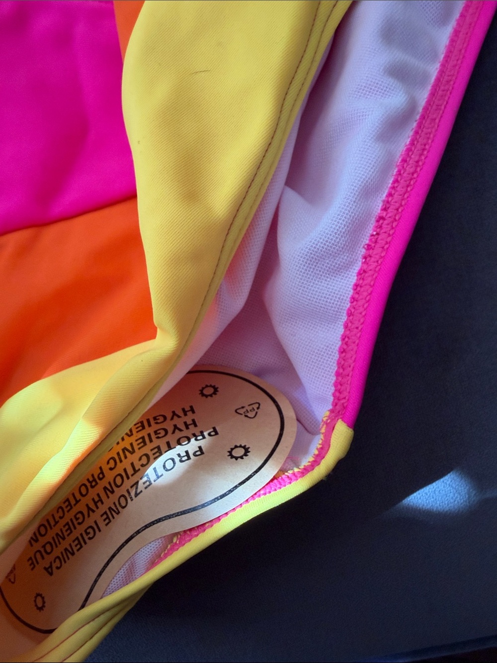 Colorblock Neon Bikini Set - Pink, Orange & Yellow - Picture 2 of 5